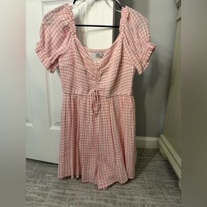 Hollister bubblegum pink gingham romper